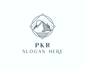 Forest Mountain Peak logo design