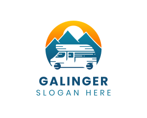 Mountain - Camper Van Travel Vehicle logo design