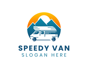 Van - Camper Van Travel Vehicle logo design