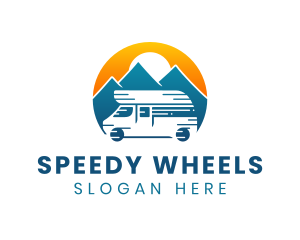 Van - Camper Van Travel Vehicle logo design