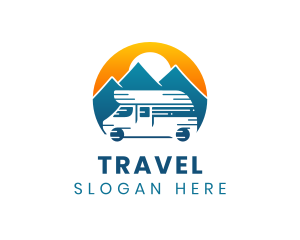 Camper Van Travel Vehicle logo design