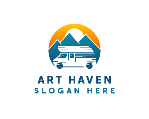 Camper Van Travel Vehicle logo design