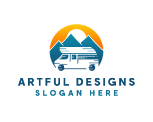 Camper Van Travel Vehicle logo design