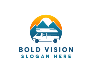 Camper Van Travel Vehicle logo design