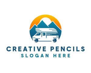 Camper Van Travel Vehicle logo design