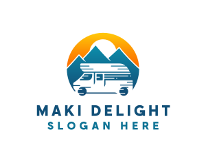 Camper Van Travel Vehicle logo design