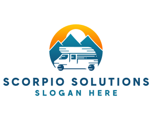 Camper Van Travel Vehicle logo design