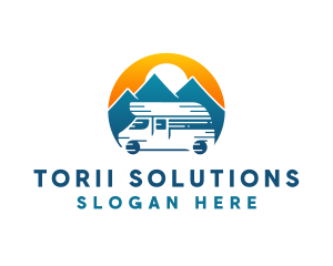 Camper Van Travel Vehicle logo design