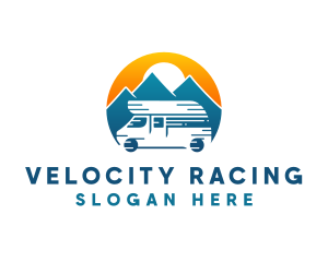 Camper Van Travel Vehicle logo design