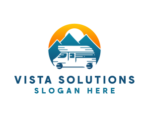 Camper Van Travel Vehicle logo design