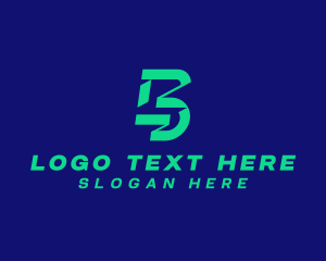 Multimedia - Media Technology Cyber Letter B logo design