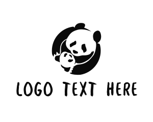 Black - Wild Baby Panda logo design