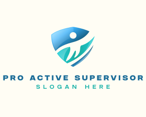 Supervisor - Shield Human Leader logo design