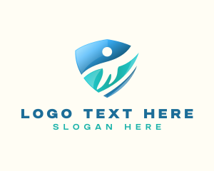 Management - Shield Human Leader logo design