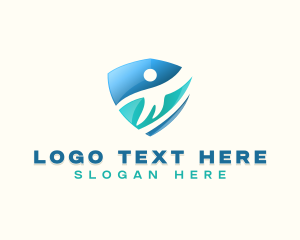 Shield Human Leader logo design