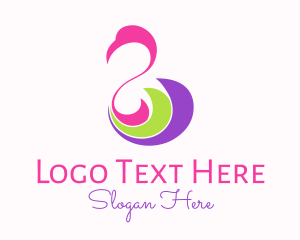 Swan - Colorful Abstract Swan logo design