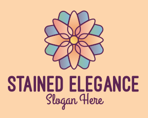 Floral Stained Glass logo design