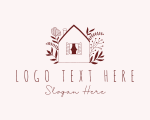 Terrarium - Floral Garden House logo design