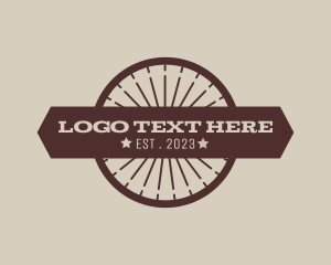 Cart - Wagon Wheel Cowboy logo design