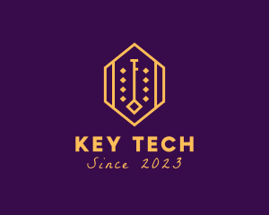 Hexagon Diamond Key  logo design