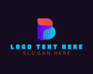 Tiktok - Digital Media Letter B logo design