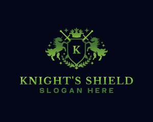 Knight - Shield Knight Unicorn logo design