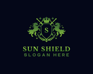 Shield Knight Unicorn logo design