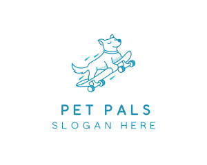 Pet Dog Skateboard logo design