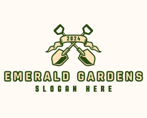 Shovel Gardening Landscaping logo design