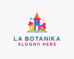 Learning - Castle Book Kindergarten logo design