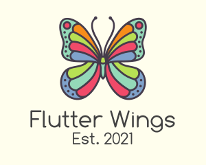 Colorful Pastel Butterfly logo design