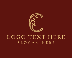 Golden - Elegant Decorative Letter C logo design