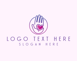 Organization - Purple Caring Hand logo design