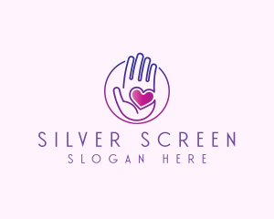 Purple Caring Hand Logo