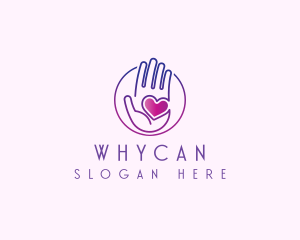 Purple Caring Hand Logo