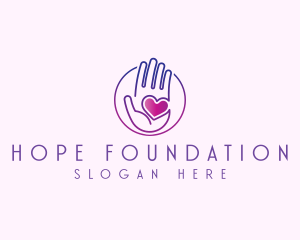Nonprofit - Purple Caring Hand logo design