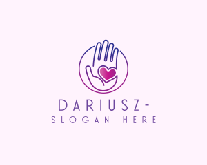 Care - Purple Caring Hand logo design