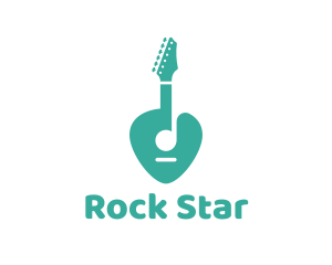 Rock - Turquoise Rock Guitar logo design