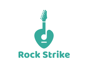 Turquoise Rock Guitar logo design