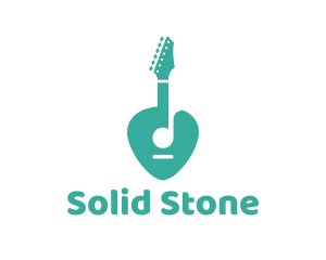 Rock - Turquoise Rock Guitar logo design