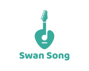 Turquoise Rock Guitar logo design