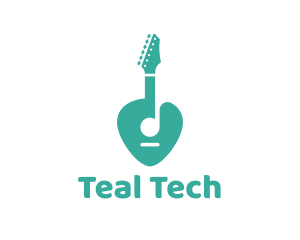 Turquoise Rock Guitar logo design