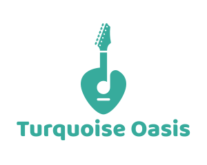 Turquoise Rock Guitar logo design