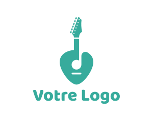 Rock - Turquoise Rock Guitar logo design