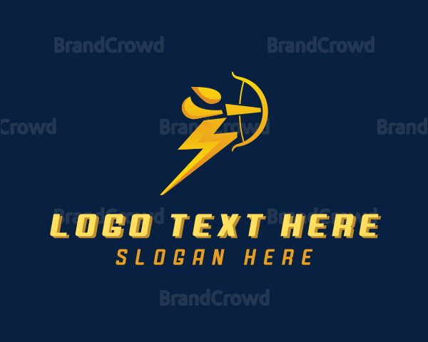 Bow Arrow Lightning Man Logo