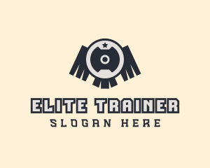 Hipster Gym Weights logo design