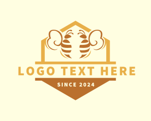 Bee - Beekeeping Apiary Hive logo design