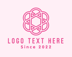 Pink - Flower Hexagon Pattern logo design