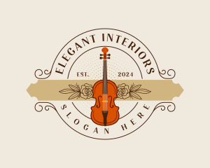 Elegant Cello Musician logo design