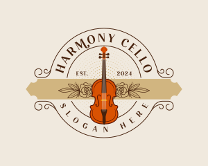 Elegant Cello Musician logo design